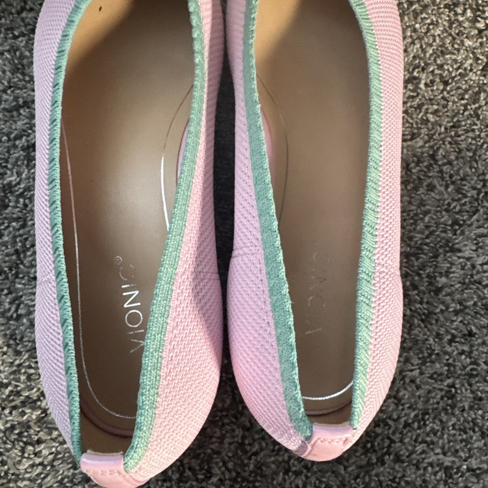 NEW Vionic Cameo Pink Knit Dahlia Pointy Toe Flats Women's Size 10 - Picture 5 of 6